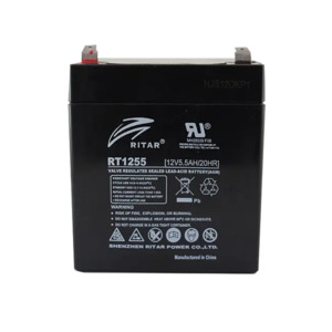 Security Alarm Batteries: RT1255F1 - Ritar - 12VDC 5.5Ah Sealed Lead Acid Battery