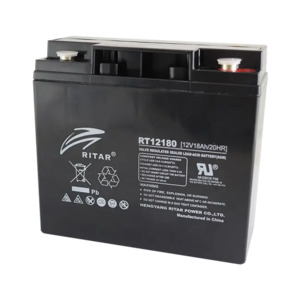 Security Alarm Batteries: RT12180F3 - Ritar - 12VDC 18Ah Sealed Lead Acid Battery - F3 Terminals