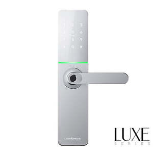 Access Control: LHL-PI-S-ENMORE - The ENMORE LUXE Entrance Lock - Silver, TTLock, Wifi BLE Fingerprint, Pin, Prox, E-Eey & Key override track key 6085 Mortice (4 x AA Battery sold separately)