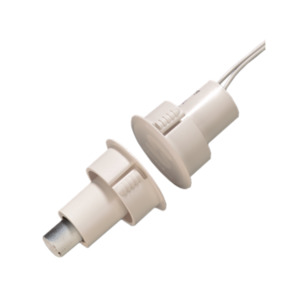 Alarms: 1078W-N - Sentrol Reed Switch, RM, Steel Door, NC, 1" (25.4mm) gap, 1"(25.4mm) Dia, White