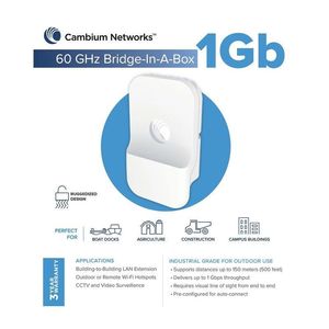 C600510C008 - Cambium cnWave 60 GHz Bridge in a Box 1Gbps Full Duplex Wireless Backhaul