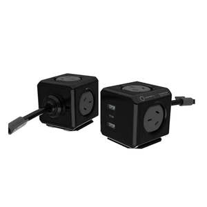 ALL-11407-BLK - Allocacoc PowerCube Extended 4 Outlets 2 USB-A + 1 USB-C PD 20W &hellip;