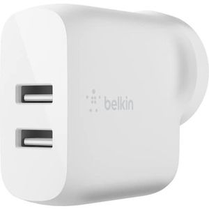 WCB002AUWH - Belkin BOOST CHARGE Dual USB-A Wall Charger 24W - 1 Pack - 24 W - 4&hellip;