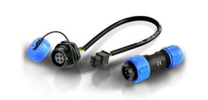 Cable: QuWireless Outdoor power socket & plug - 4 PIN set for QuWireless Enclosures