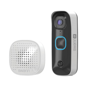 Smart Doorbells: SWIFI-4KBUDDY-GL - Swann Buddy 4K Video Doorbell & Chime Kit w/32GB Card