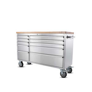 Tools: 55 inch Stainless Steel 10 Drawer Work Bench tool chest Tool Box Chest Cabinet