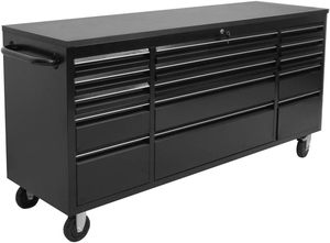 Tools: 72 Inch 15 Drawers black Tool Chest workbench