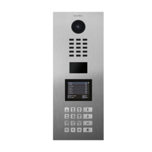 Doorbird Intercoms: DB-D21DKV - Apartment IP Intercom, Brushed S/Steel, Flush-mounted (Vertical), Integrated Keypad