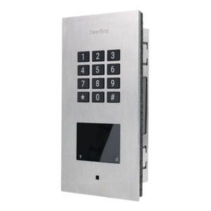 Doorbird Intercoms: DB-A1121-FLUSH - Flush mount IP Access control Keypad Surface Mount Brushed V2A, Wiegand Interface.