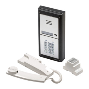 Videx: AAP-4KC-1S - VIDEX AUDIO INTERCOM KIT, 4000 SERIES OUTDOOR STATION, WITH KEYPAD, PSU AND ACCESSORIES - Mirror Stainless Steel