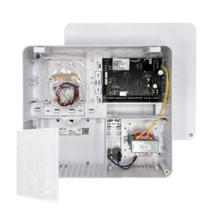 EC-PLAS KP W - EC security alarm panel with (EC-KP White Keypad) in enclosed plastic cabinet