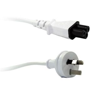 C-POWERNCWH - 3 Pin Power (M) to C5 Clover (M) White 2m Power Cable