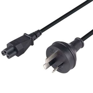 C-POWERNC03 - 3 Pin Power Lead (M) to C5 Clover (M) 0.3m Power Cable - Bulk