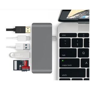 Usb Hubs Docking: 6IN1-TYPEC-HDMI-GR - ROCK 6 in 1 Type C Hub With HDMI Port Space Grey - SALE WHILE STOCKS LAST!