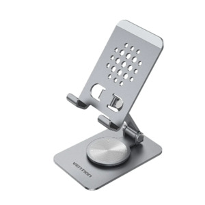 Mobiles Accessories: VEN-KSDH0 - Articulating Desk Phone Stand with 360° Rotatable Base Gray Aluminium Alloy Type