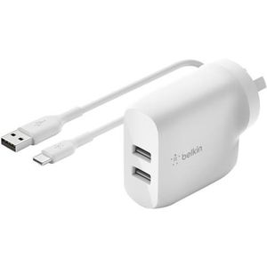 Vehicle: WCE001AU1MWH - Belkin BOOST CHARGE AC Adapter - 24 W - 4.80 A Output - White