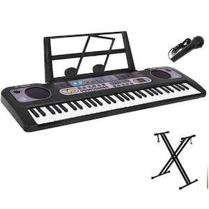 Keyboard Piano with Microphone Music Stand and X Stand