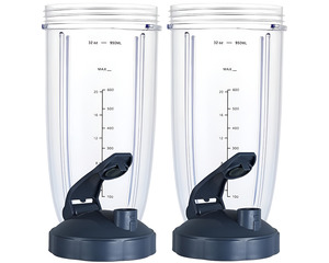 NutriBullet 32oz Cup Set – 2 Pack Tall Blender Replacement Cups with Flip Top &hellip;