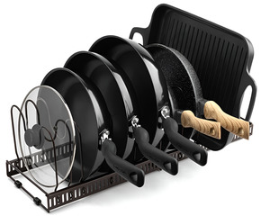 Expandable Lid & Pan Organiser Black Rack