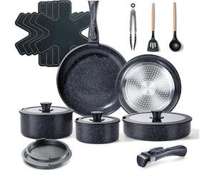 Kitchen 2: 19 Piece Nonstick Induction Cookware Set