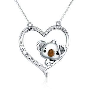 Necklaces: Koala in Heart Pendant Necklace
