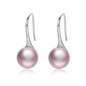 Earrings: Long Pink Pearl Drop Earrings