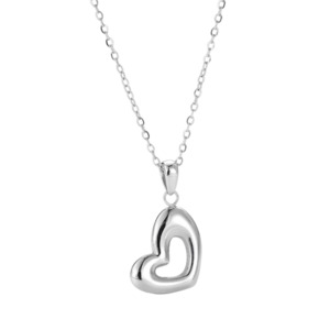 Tilted Heart Pendant Necklace