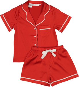 boy: Sienna Mini PJ Set - Red/White - Size 10 - Drawstring Missing x 2