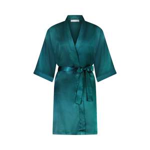 Robes: Alexa Satin Robe - Emerald Green