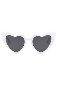 Accessories: Love Heart Glasses - White