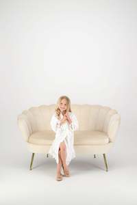 Flower Girl Robes: Olivia Cotton Flower Girl Robe - White