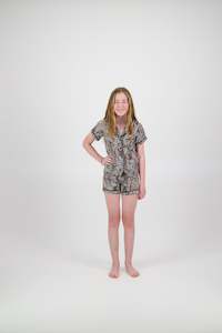 Sale: Sienna Kids Short PJ Set - Leopard Print / Black