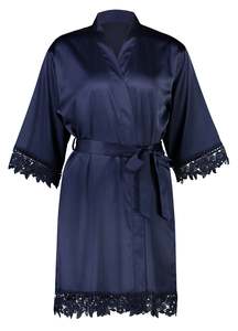 Outlet: Misha Lace Robe - Navy - P/S **FAULTY**