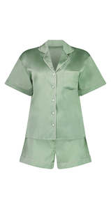 Outlet: Sienna Short PJ Set - Sage Green/White - Medium - Shorts Only