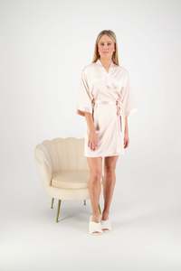 Satin Robes: Alexa Satin Robe - Blush