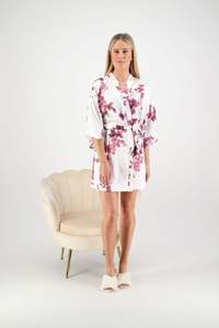 Floral Robes: Isla Floral Robe - White
