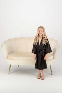 Flower Girl Robes: Alexa Mini Flower Girl Robe - Black