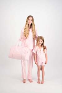 Mini Pj Sets: Sienna Kids Short PJ Set - Blush Pink/White
