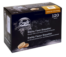 Products: Bradley Smoker Whiskey Oak Bisquettes 120 Pack - The Smokehouse New ZealandThe Smokehouse New Zealand