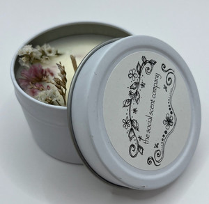 Products: White Tin Candle the social scent co