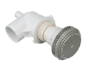 Timber Hot Tub Parts: Waterway Plastics Extended Thread 3.5" Hi Flo Suction 1.5" S Elbow for Timber Hot Tubs - 484 lpm rated
