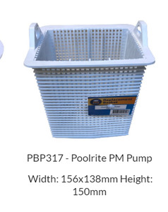 Swimming Pool Parts: Basket Pump Poolrite SQI/Quietline PM