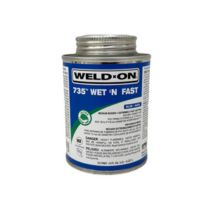Spa Pool Glue And Primer: Weld-On® 735 Wet'N Fast Blue PVC Cement – 237ml (1/2 Pint)