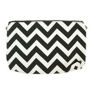 Black Zig Zag Cosmetic Bag - The Specialty House