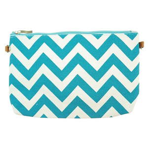 Aqua Zig Zag Cosmetic Bag - The Specialty House