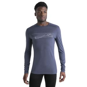 Clothing Mens Long Sleeve Tops: Icebreaker Men's Merino 200 Oasis LS Crew Neck Thermal Top Ski Stripes
