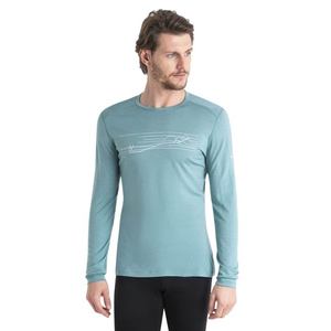 Icebreaker Men’s Oasis 200 Long Sleeve Crewe Ski Stripes
