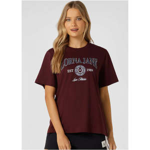 Clothing Womens: Lorna Jane Strive Relaxed T-shirt - Plum Red