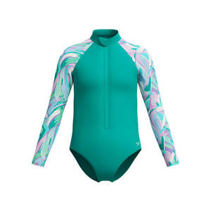Speedo’s Girls Long Sleeve Swimsuit Turquoise