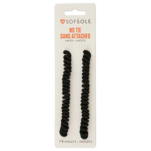 Footwear Accessories: Sof Sole No Tie Laces Black